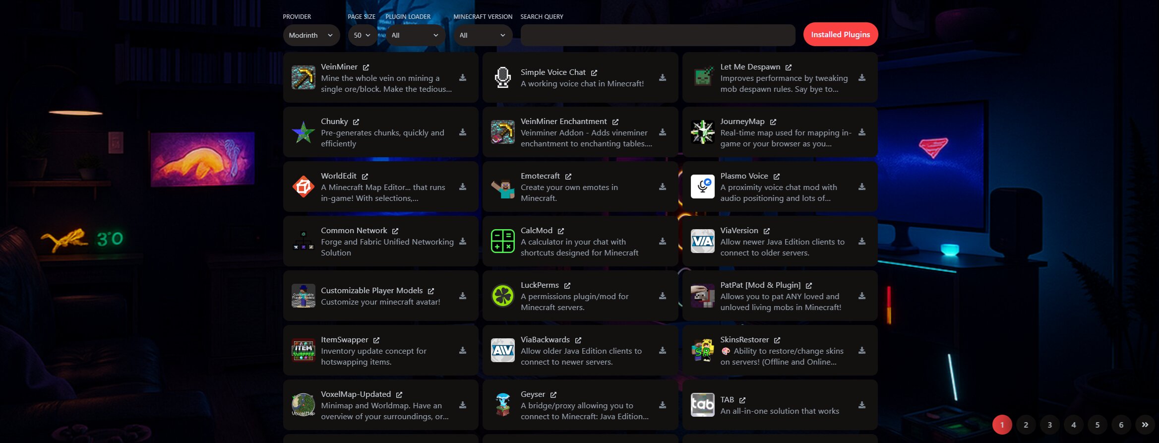 Plugins Screenshot